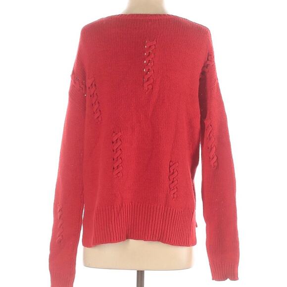 Halogen NWT Red Pullover Sweater Long Sleeve Crew Neck Size Small Long Sleeves - Picture 2 of 4